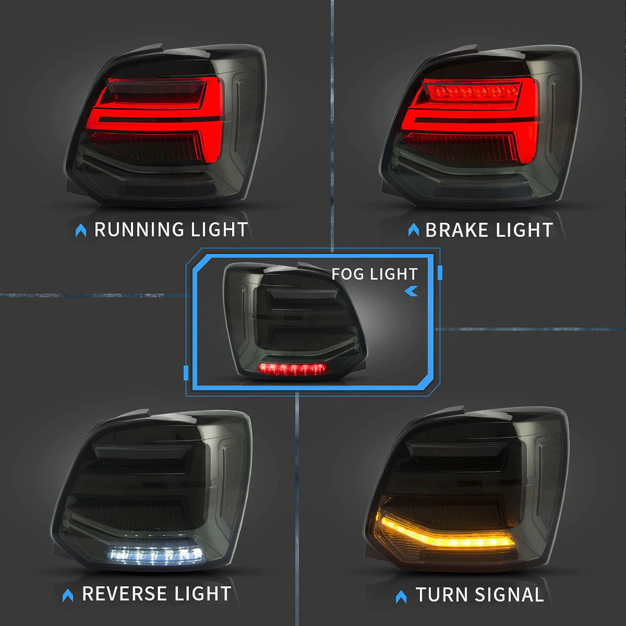 Volkswagen Polo MK5 6R/6C 2009-2017 VLAND Taillights - DTS AUTOMOTIVE