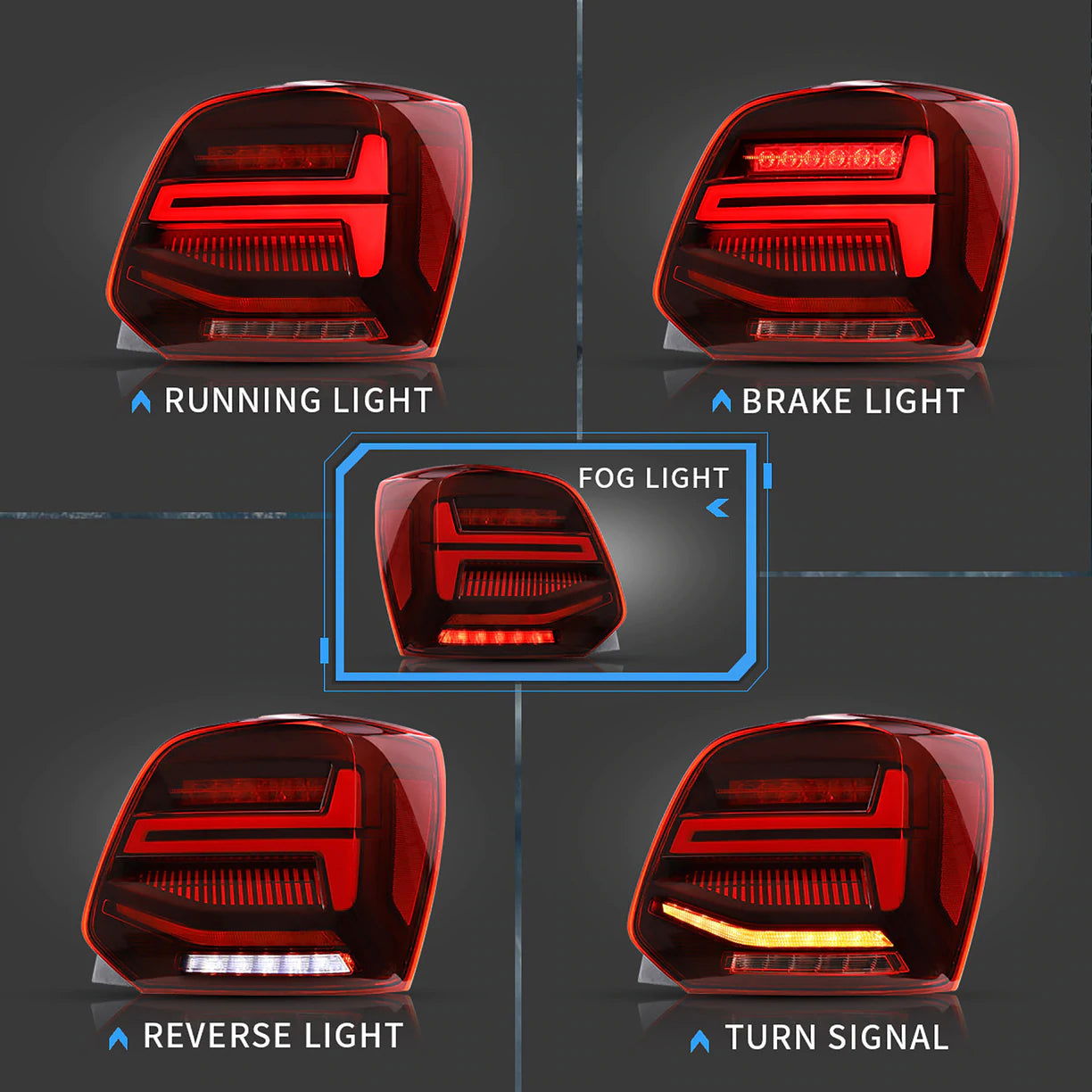 Volkswagen Polo MK5 6R/6C 2009-2017 VLAND Taillights - DTS AUTOMOTIVE