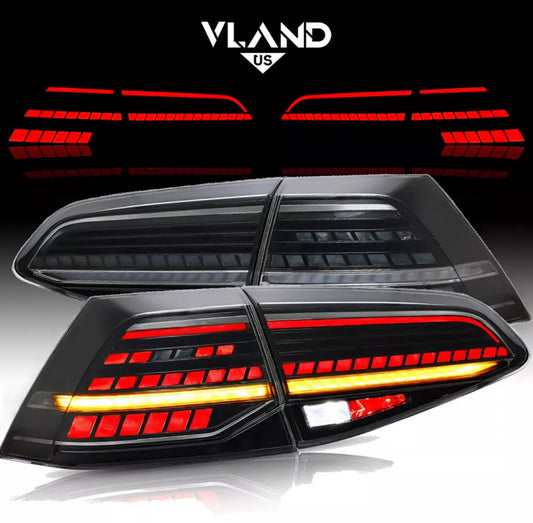 VLAND LED Taillights for Volkswagen Golf 7 MK7 MK7.5 2013-2019 (Will Not fit Golf R)